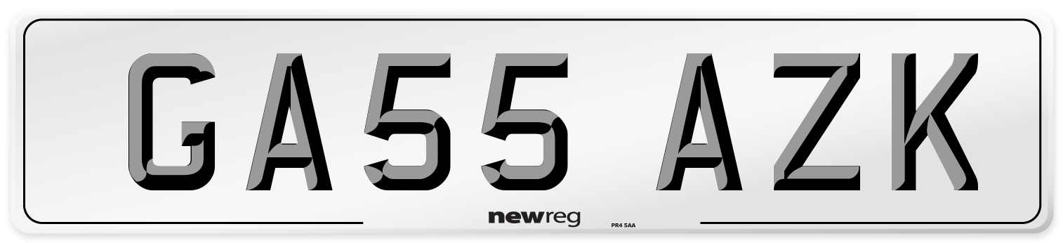 GA55 AZK Number Plate from New Reg